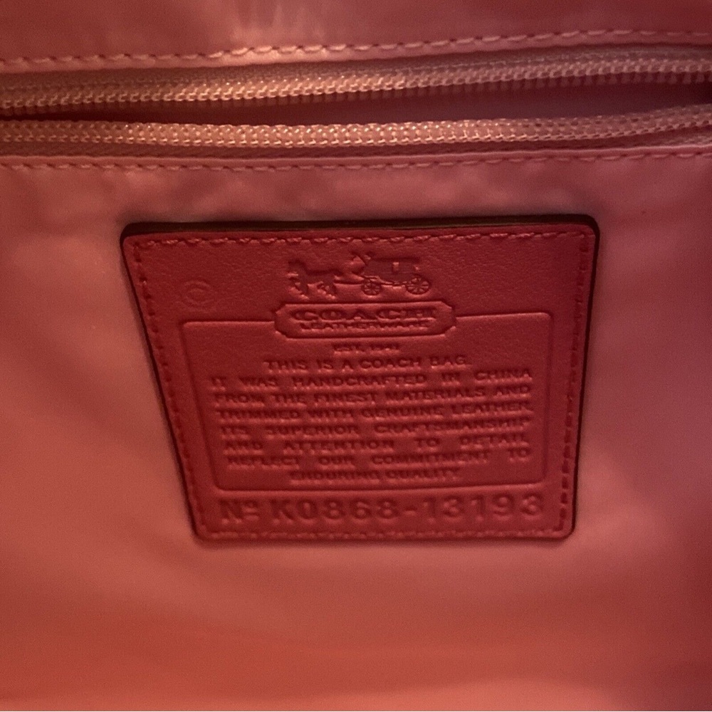 NWT Coach 13193 Heritage Stripe Signature Convertible Magenta Canvas Hobo Bag - Picture 7 of 9